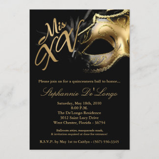 Máscara de Mascarada 15 Quinceanera Invitación a l
