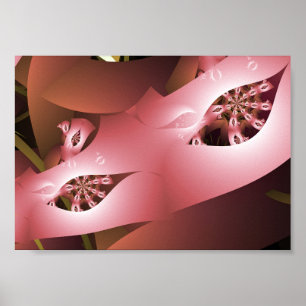 Máscara de Mascarada Rosa Abstracta Arte Fractal