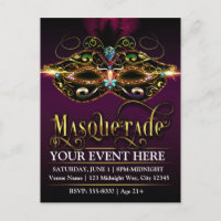 Máscara de MASQUERADE Púrpura Tarjeta Postal Promo