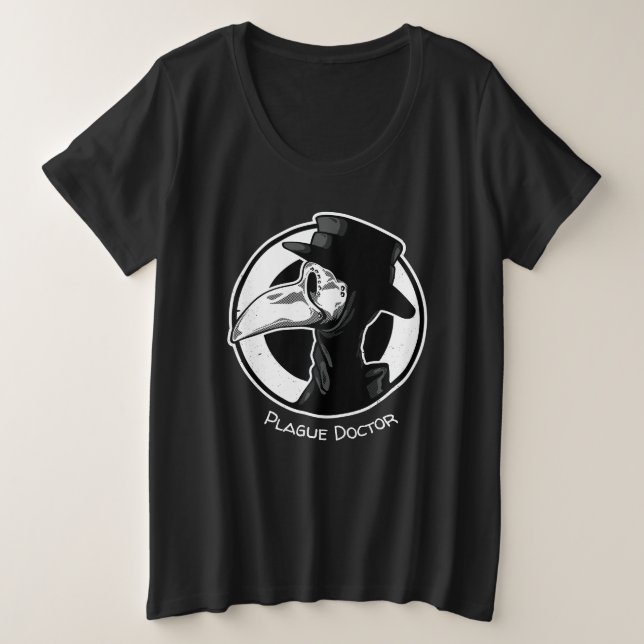 Máscara de pájaro Médica de la peste de vapor B/W (Anverso del diseño)