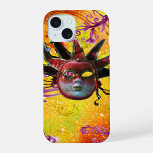 MÁSCARA DE PAYASO ROJO NEGRO Carnaval Amarillo  Pú