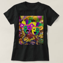 Máscara de perlas de la camiseta del Bonito Mardi 