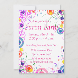 Máscara de Purim y Invitación de Swirls