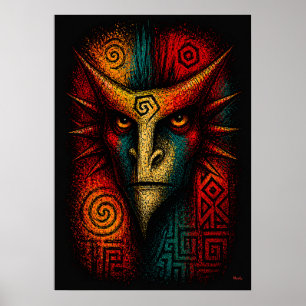 Máscara del Espíritu Primordial Arte Abstracto – E