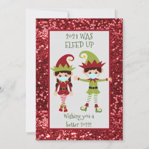 Máscara divertida de Navidad Elfed Up 2021