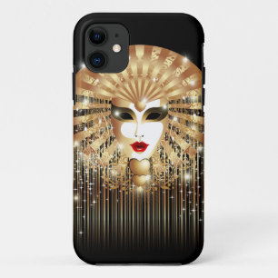 Máscara dorada Mardi Gras iPhone 5 Funda