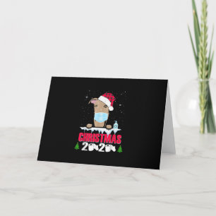 Máscara Facial de Galgo Perro Feliz Navidad 2020 D