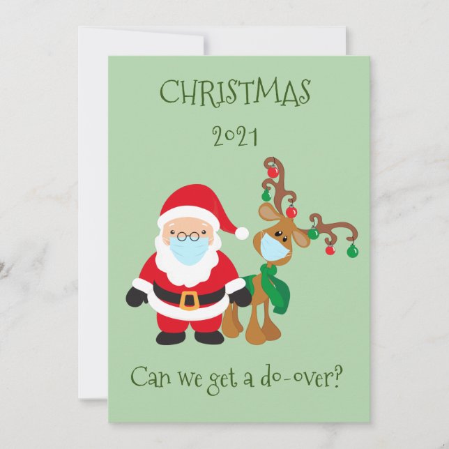 Máscara facial de reno de Papá Noel de Navidad fel (Anverso)