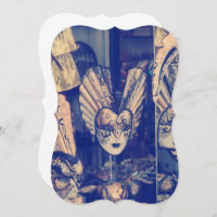 Máscara Invitación del Carnaval Veneciano Antiguo
