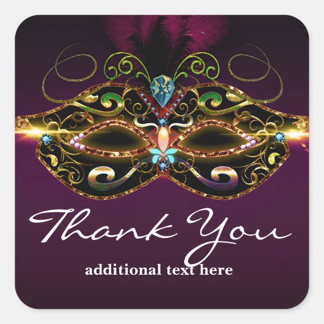 Máscara Purple Mascarada Elegante Pegatina del par (Anverso)
