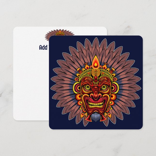 Máscara ritual del rey guerrero tribal (Anverso / Reverso)