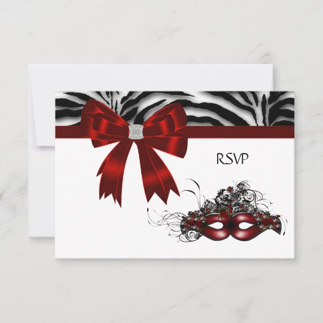 Máscara Roja Fiesta de Disfraz RSVP Dulces 16 (Anverso)