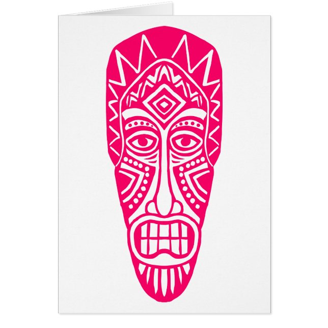 Máscara tiki - rojo neón (Frente)
