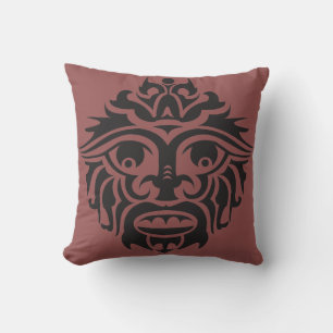 Máscara tribal - Cojín decorativo  16" x 16"