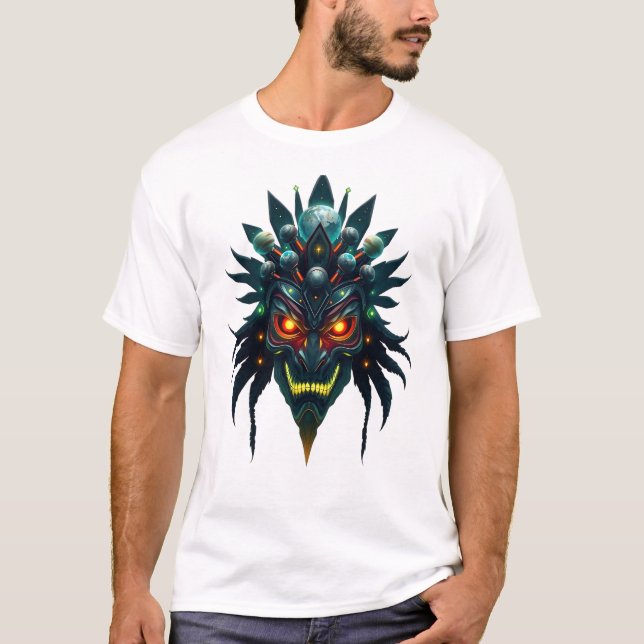 Máscara tribal con camiseta de la corona celestial (Anverso)