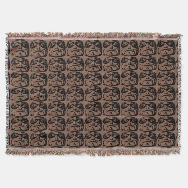 Máscara tribal de arte nativa regalo de manta (Anverso)