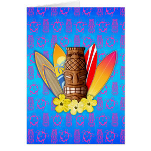 Máscara y tablas hawaianas de Tiki