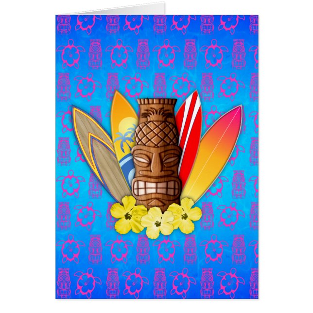 Máscara y tablas hawaianas de Tiki (Frente)