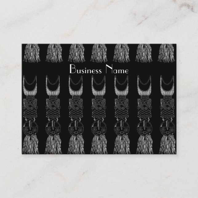 Máscaras africanas vintage con tarjeta de perfil (Anverso)