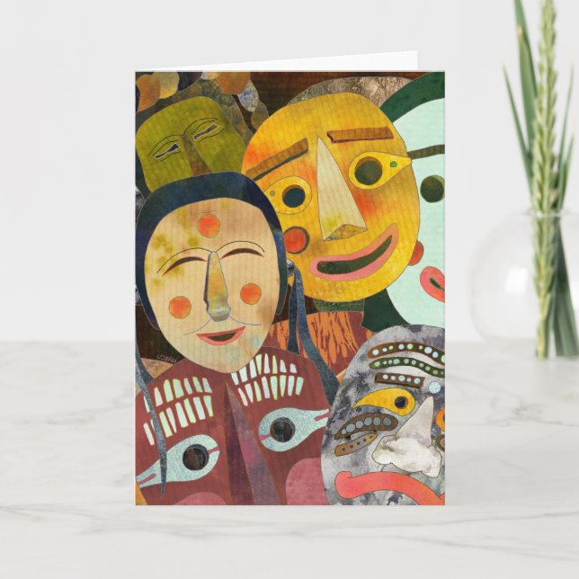 Máscaras coreanas tradicionales: Tarjeta en blanco (Anverso)