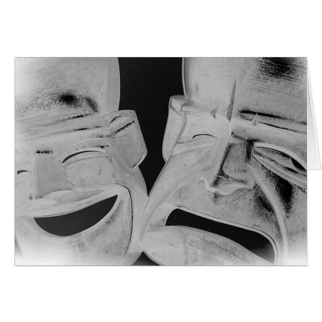 Máscaras de Comedia y Tragedia (blanco y negro) (Anverso (Horizontal))