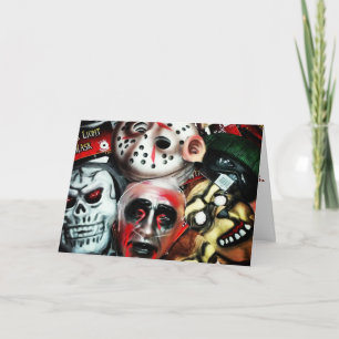 "Máscaras de Hallowe'en" Tarjeta de Hallowe'en