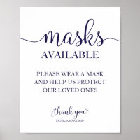 Máscaras Disponibles Señal de Boda con Caligrafía