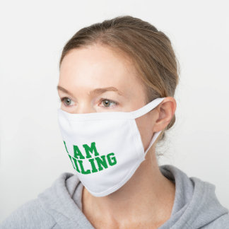 Mascarilla Blanca De Algodón Máscara de cara: Estoy sonriendo