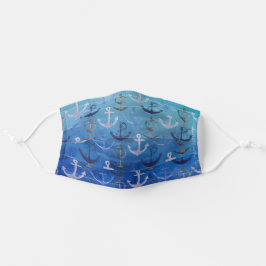 Mascarilla De Tela Anclaje azul del océano