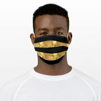 Mascarilla De Tela Bandas de oro negro