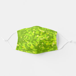 Mascarilla De Tela Brillantes verdes con diseño de chuletas abstracta