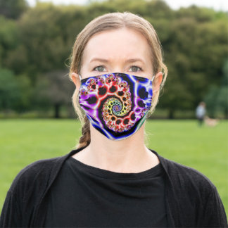 Mascarilla De Tela Bucles de frutas | Arte fractal arcoiris