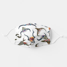 Mascarilla De Tela Ciervo Floral Boho Cuerno