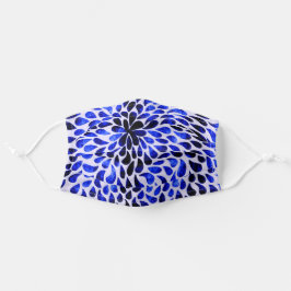 Mascarilla De Tela Diseño abstracto de marina y otras lágrimas azules