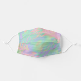Mascarilla De Tela Efecto holográfico moderno Pastel arcoiris