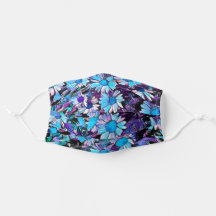 Floral azul morada rosada de margarita