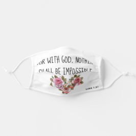 Mascarilla De Tela Floral Heart, Verse Luke 1:47 sobre Fe