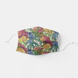 Mascarilla De Tela Floral pintada en Bonito, tonos de la Tierra