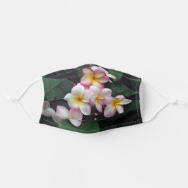 Mascarilla De Tela Foto floral de Plumeria rosa y amarilla de bonito