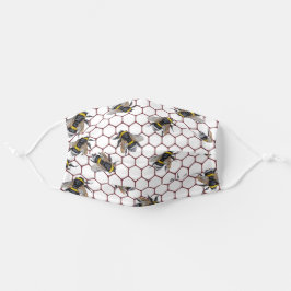 Mascarilla De Tela  insecto de abejorro de miel.La colmena de abejas 