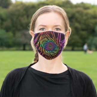 Mascarilla De Tela Interior | Arte fractal arcoiris