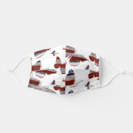 Mascarilla De Tela Libre como mariposa, bandera estadounidense patrio