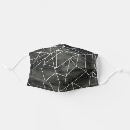 Mascarilla De Tela Líneas de color negro geométrico moderno para él