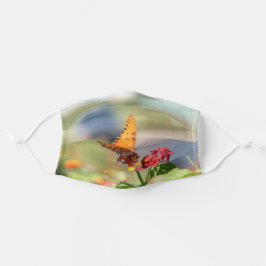 Mascarilla De Tela Mariposa en flores silvestres, amante de la natura