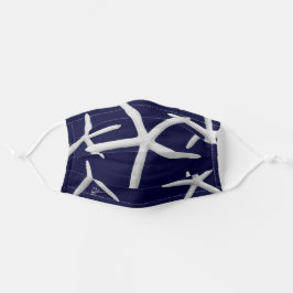 Mascarilla De Tela Marisma turquesa y blanco de la costa de moda