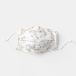 Mascarilla De Tela Mármol blanco de oro moderno y elegante