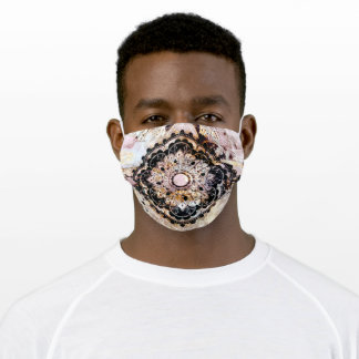 Mascarilla De Tela Máscara de cara de adulto dorado negro Mandala