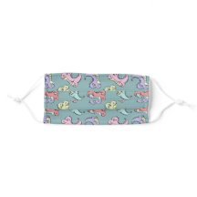 Máscara de cara de tela de dinosaurios adorables