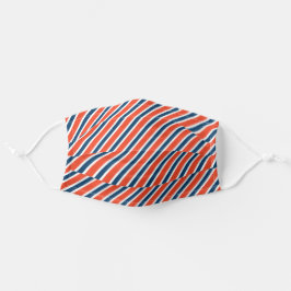 Mascarilla De Tela Naranja esporádico rojo rayas blancas azules
