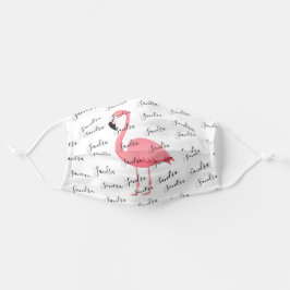 Mascarilla De Tela Nombre personalizado Flamingo